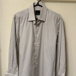 David Donahue Gray and Silver Dress Shirt